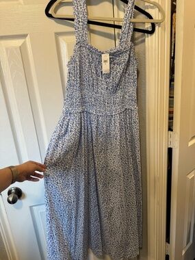 GAP Light Blue and White Floral Dress